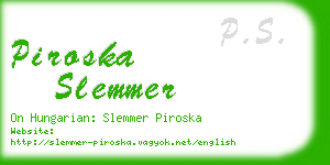 piroska slemmer business card